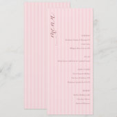 Elegant Pink Minimalist Wedding Menu メニュー (正面/裏面)