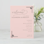 Elegant Pink Minimalist Wedding Schedule プログラム (スタンド正面)