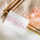 Elegant Pink Minimalist  with QR Code 名刺