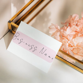 Elegant Pink Minimalist  with QR Code 名刺