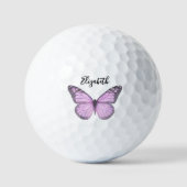 Elegant Pink Monarch Butterfly Personalized Ladies ゴルフボール (正面)