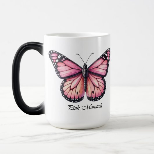 Elegant Pink Monarch Butterfly Wrap  モーフィングマグカップ (左)