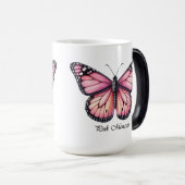 Elegant Pink Monarch Butterfly Wrap  モーフィングマグカップ (正面右)