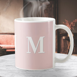 Elegant Pink Monogram コーヒーマグカップ