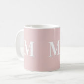 Elegant Pink Monogram コーヒーマグカップ (正面左)