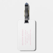Elegant Pink Monogram ラゲッジタグ (裏面縦)