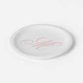 Elegant Pink Monogram Initial  ペーパープレート (アングル)