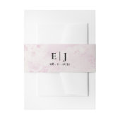 Elegant Pink Monogram Initials Wedding 招待状ベリーバンド (正面例)