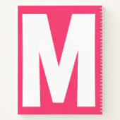 Elegant Pink , Monogram Name Minimalist modern ノートブック (裏面)