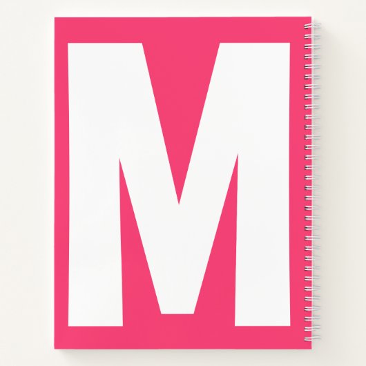Elegant Pink , Monogram Name Minimalist modern ノートブック (裏面)