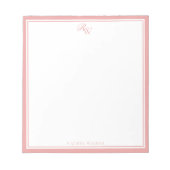 Elegant Pink Monogram Two Border ノートパッド (正面)