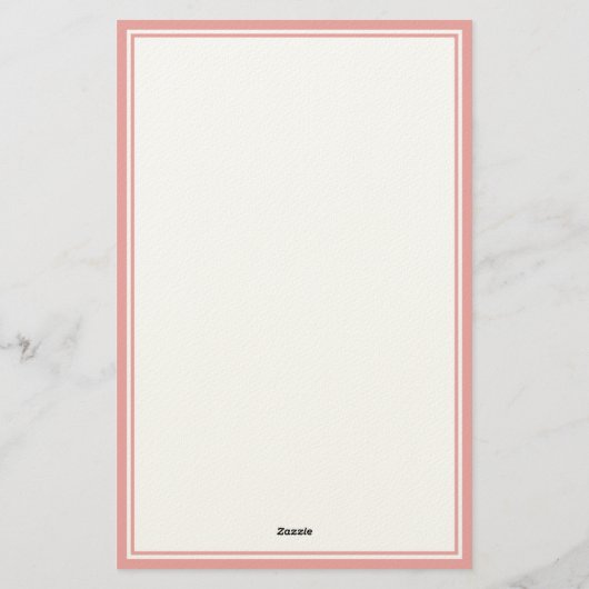 Elegant Pink Monogram Two Border 便箋 (裏面)