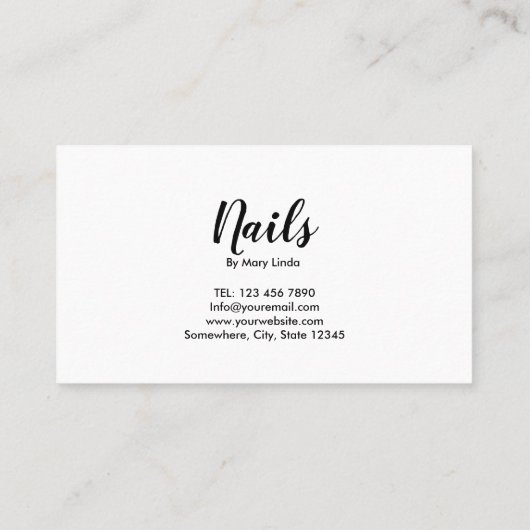 Elegant Pink Nail Technician  名刺 (裏面)