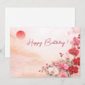Elegant Pink Orchid Birthday Card シーズンカード (正面/裏面)