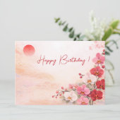 Elegant Pink Orchid Birthday Card シーズンカード (スタンド正面)
