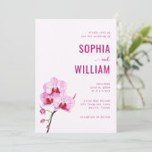 Elegant Pink Orchid Wedding Invitation 招待状 (スタンド正面)