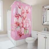 Elegant Pink Orchids Shower Curtain シャワーカーテン (インサイチュ)