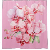 Elegant Pink Orchids Shower Curtain シャワーカーテン (正面)
