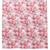 Elegant Pink Orchids Shower Curtain シャワーカーテン (正面)