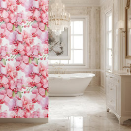 Elegant Pink Orchids Shower Curtain シャワーカーテン