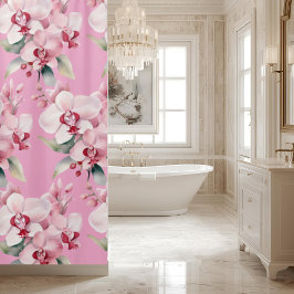 Elegant Pink Orchids Shower Curtain シャワーカーテン