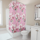 Elegant Pink Orchids Shower Curtain シャワーカーテン (インサイチュ)