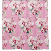 Elegant Pink Orchids Shower Curtain シャワーカーテン (正面)