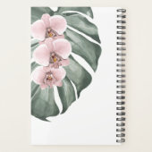 Elegant Pink Orchids Tropical Watercolor Floral プランナー手帳 (裏面)
