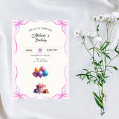Elegant Pink Pastel Birthday 招待状