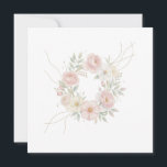Elegant Pink Pastel Floral Wreath Botanical Design セーブザデート<br><div class="desc">Soft pastel floral wreath with delicate pink and cream flowers, fresh green leaves and elegant flowing gold lines. This romantic botanical design creates a light, dreamy aesthetic perfect for wedding invitations, greeting cards, feminine stationery, wall art, and modern home decor. Ideal for spring themes, bridal showers, baby showers, and elegant...</div>