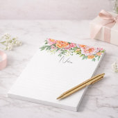 Elegant Pink Peonies Floral Notepad ノートパッド