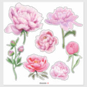 Elegant Pink Peony  シール (シート)