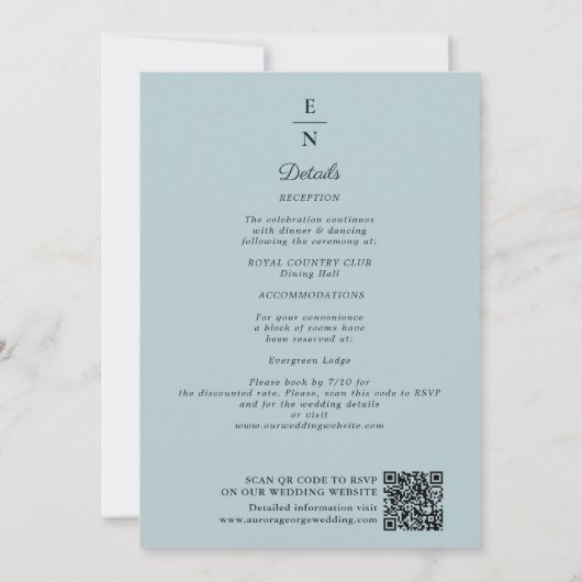 Elegant Pink Peony Art Nouveau QR Code Wedding 招待状 (裏面)