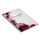 Elegant Pink Peony Bloom with Grace Personalized  ノートブック (右側)