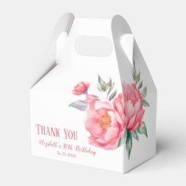 Elegant Pink Peony Botanical Birthday  フェイバーボックス
