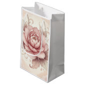 Elegant Pink Peony Floral スモールペーパーバッグ (裏面アングル)