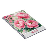 Elegant Pink Peony Floral Notebook ノートブック (右側)