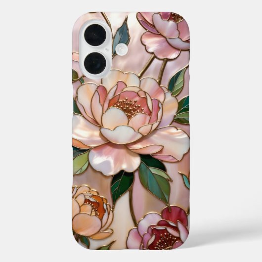 Elegant Pink Peony iPhone Case Romantic Floral Case-Mate iPhoneケース (裏面)