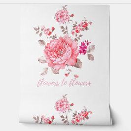 Elegant Pink Peony Textured Vinyl Floral 壁紙