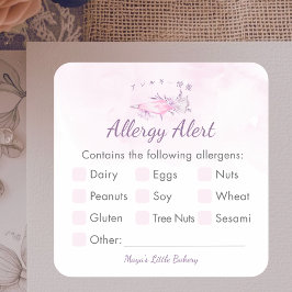 Elegant Pink Piping Bag Allergy Alert スクエアシール