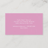 Elegant Pink Piping Bag Bakery 名刺 (裏面)