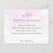 Elegant Pink Piping Bag Bread Care Instructions サンキューカード (正面)