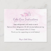 Elegant Pink Piping Bag Cake Care Instructions サンキューカード (正面)