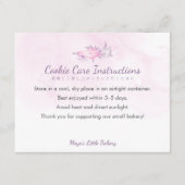 Elegant Pink Piping Bag Cookie Care Instructions サンキューカード (正面)