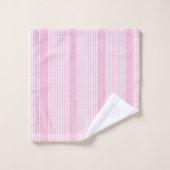 Elegant Pink Plaid Towels Soft Modern Bathroom バスタオルセット (ウォッシュタオル)