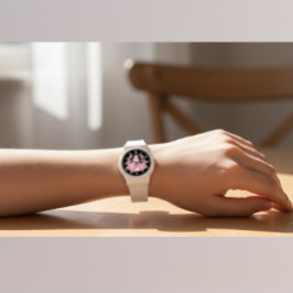 Elegant Pink Princess Doll Cherry Blossom Women's  腕時計