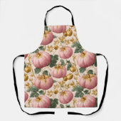 Elegant Pink Pumpkins Autumn Design エプロン (正面)