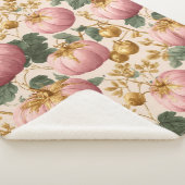Elegant Pink Pumpkins Autumn Design シェルパブランケット (3/4)