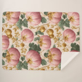Elegant Pink Pumpkins Autumn Design シェルパブランケット (正面(横))