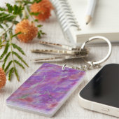 Elegant Pink, Purple, and Silver Marble Pattern キーホルダー (正面右)